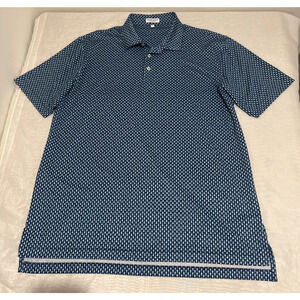 Peter Millar Summer Comfort Polo Golf Shirt Mens XL Skull Print Blue